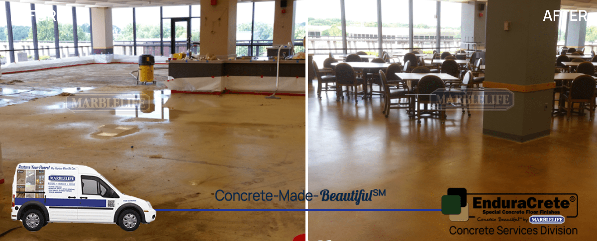 Colorized Polished Concrete Treatment by MARBLELIFE Experts
