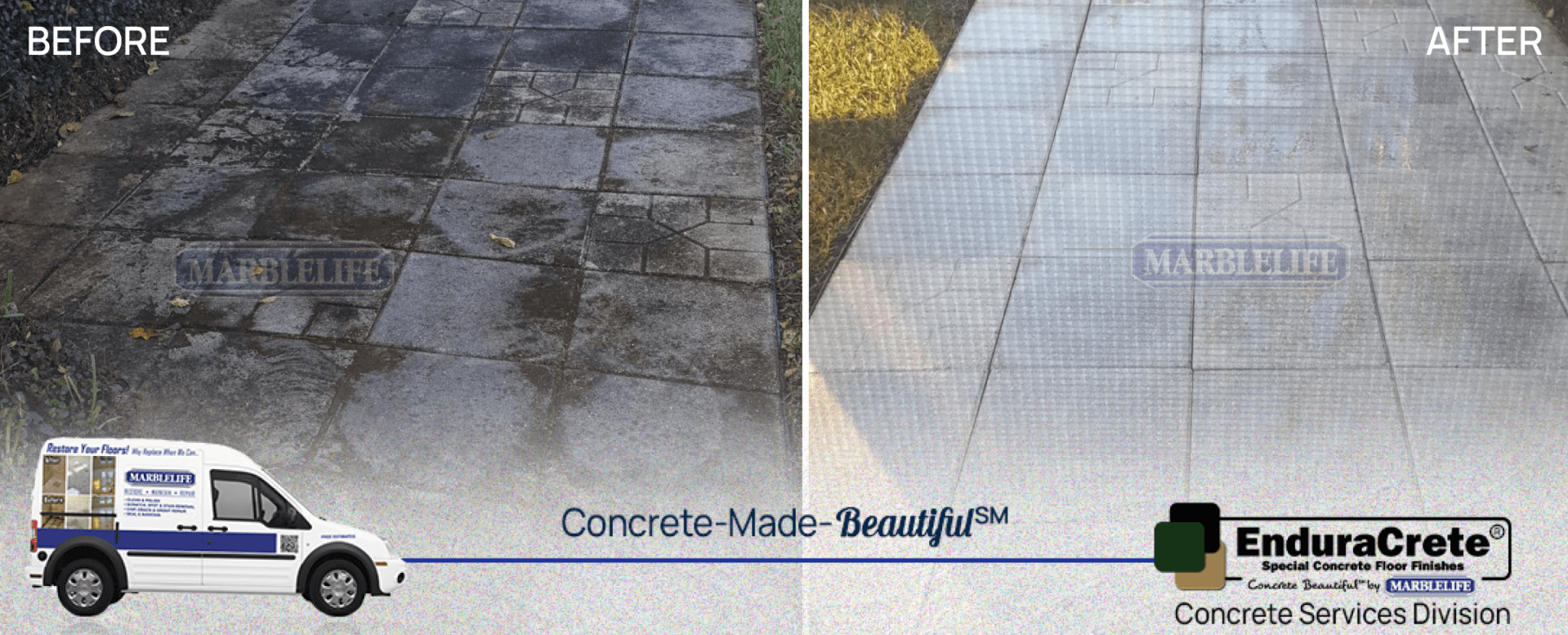 Mold & Mildew Removed by MARBLELIFE's Concrete Services Division