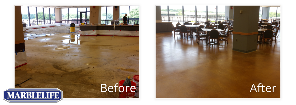 Commercial Floor Treated with MARBLELIFE EnduraCrete® Concrete Overlays