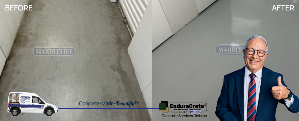 Transform Your Concrete with MARBLELIFE-ENDURACRETE Polish, Stain, Coat, and More