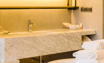 Wall, Interior design, Flooring, Plumbing fixture, Bathroom Sink